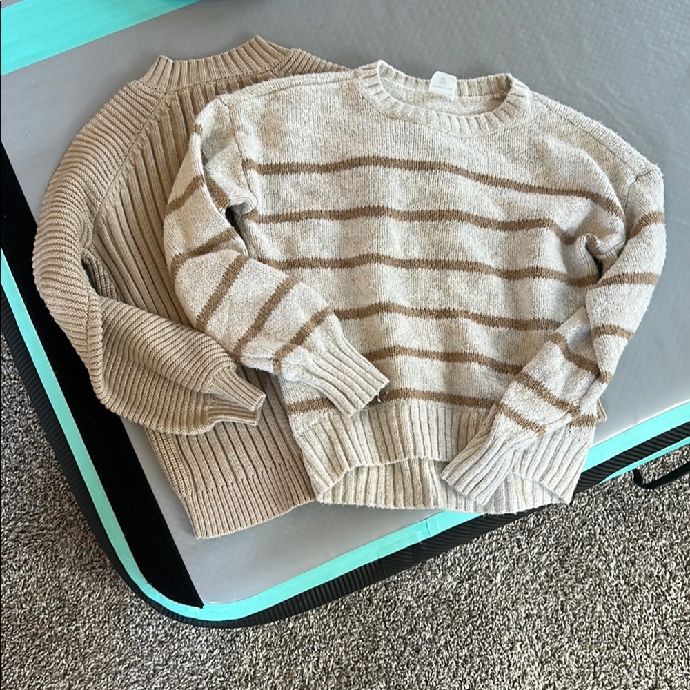Striped Beige and Cream Sweater